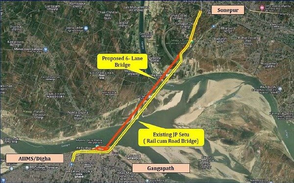 SP Singla Secures Contract for Sonepur – Digha Bridge Construction in Bihar 1 SonepurDighaBridge Map